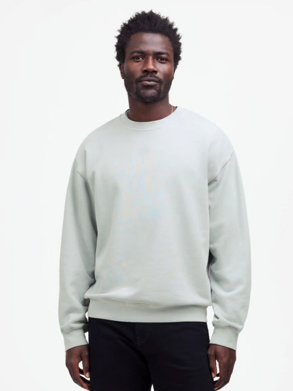 Madewell Mens McCarren Crewneck Washed Light Gray Size L